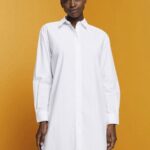 Esprit Pinstriped shirt dress, 100% cotton Women White Dresses P0D0X277