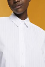 Esprit Pinstriped shirt dress, 100% cotton Women White Dresses P0D0X277 - Image 3