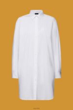Esprit Pinstriped shirt dress, 100% cotton Women White Dresses P0D0X277 - Image 5