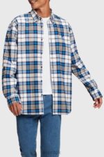 Esprit Plaid flannel shirt Men Blue Shirts P0D0X793 - Image 2