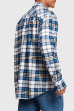 Esprit Plaid flannel shirt Men Blue Shirts P0D0X793 - Image 3