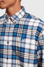 Esprit Plaid flannel shirt Men Blue Shirts P0D0X793 - Image 4