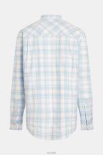 Esprit Plaid flannel shirt Men Light Blue Shirts P0D0X791 - Image 7