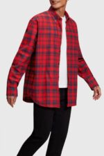 Esprit Plaid flannel shirt Men Red Shirts P0D0X792 - Image 2