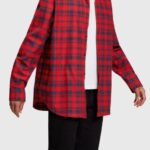 Esprit Plaid flannel shirt Men Red Shirts P0D0X792