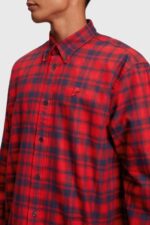 Esprit Plaid flannel shirt Men Red Shirts P0D0X792 - Image 5