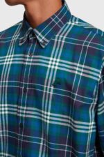 Esprit Plaid flannel shirt Men Teal Blue Shirts P0D0X794 - Image 4