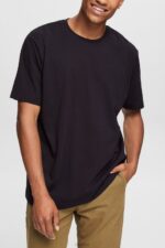 Esprit Plain T-shirt Men Black T-Shirts P0D0X928