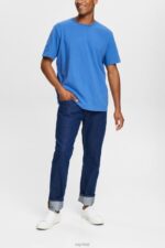 Esprit Plain T-shirt Men Blue T-Shirts P0D0X931 - Image 2