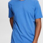 Esprit Plain T-shirt Men Blue T-Shirts P0D0X931