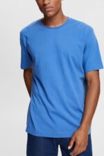 Esprit Plain T-shirt Men Blue T-Shirts P0D0X931