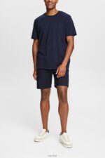 Esprit Plain T-shirt Men Navy T-Shirts P0D0X930 - Image 2