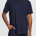 Esprit Plain T-shirt Men Navy T-Shirts P0D0X930