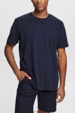 Esprit Plain T-shirt Men Navy T-Shirts P0D0X930