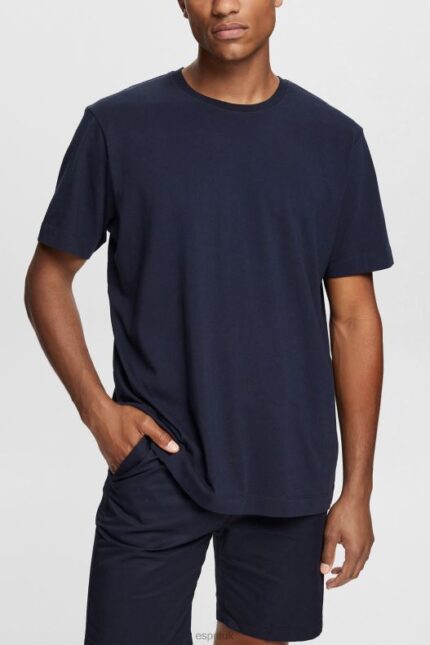Esprit Plain T-shirt Men Navy T-Shirts P0D0X930