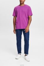 Esprit Plain T-shirt Men Violet T-Shirts P0D0X932 - Image 2