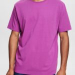 Esprit Plain T-shirt Men Violet T-Shirts P0D0X932