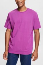 Esprit Plain T-shirt Men Violet T-Shirts P0D0X932