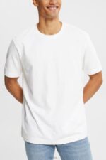 Esprit Plain T-shirt Men White T-Shirts P0D0X929