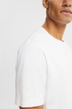 Esprit Plain T-shirt Men White T-Shirts P0D0X929 - Image 3