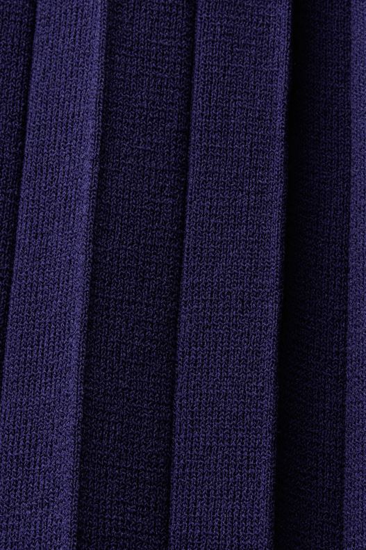 Esprit Pleated and sleeveless maxi dress with crewneck Women Dark Blue Dresses P0D0X123 - Image 4