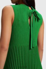 Esprit Pleated fit and flare dress Women Green Dresses P0D0X386 - Image 3