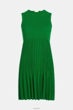 Esprit Pleated fit and flare dress Women Green Dresses P0D0X386 - Image 4