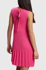Esprit Pleated fit and flare dress Women Pink Fuchsia Dresses P0D0X385 - Image 3