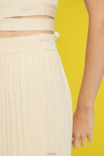 Esprit Pleated midi skirt Women Sand Skirts P0D0X483 - Image 3