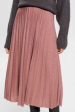 Esprit Pleated midi skirt Women Terracotta Skirts P0D0X433 - Image 3
