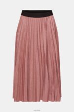 Esprit Pleated midi skirt Women Terracotta Skirts P0D0X433 - Image 5