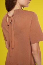 Esprit Pleated peplum dress Women Brown Dresses P0D0X488 - Image 3