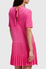 Esprit Pleated peplum dress Women Pink Fuchsia Dresses P0D0X380 - Image 3