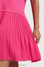 Esprit Pleated peplum dress Women Pink Fuchsia Dresses P0D0X380 - Image 4