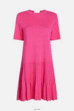 Esprit Pleated peplum dress Women Pink Fuchsia Dresses P0D0X380 - Image 6