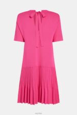 Esprit Pleated peplum dress Women Pink Fuchsia Dresses P0D0X380 - Image 7