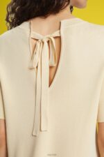 Esprit Pleated peplum dress Women Sand Dresses P0D0X489 - Image 3