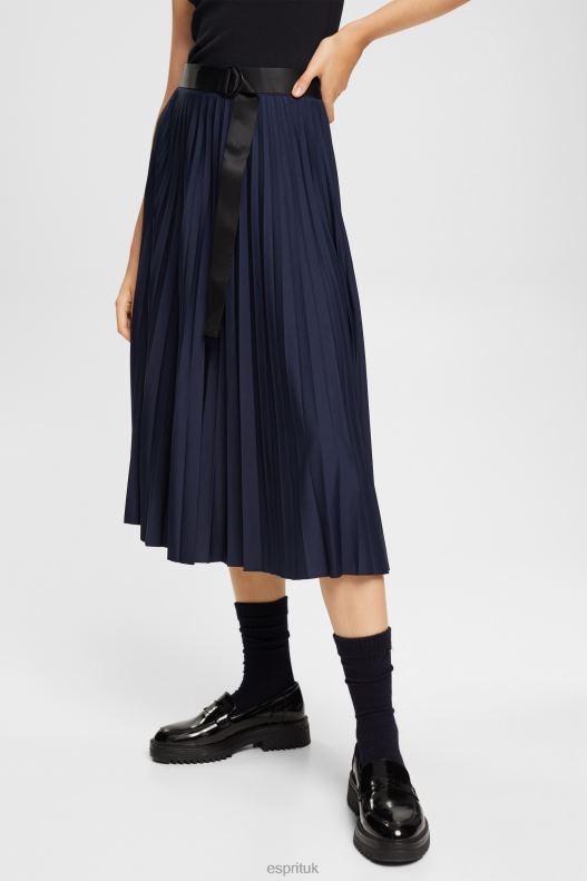 esprit_pleated_skirt_with_belt_women_navy_skirts_p0d0x548.jpg Esprit Pleated skirt with belt Women Navy Skirts P0D0X548 - Image 1