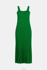 Esprit Pleated strap dress Women Green Dresses P0D0X387 - Image 6