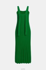 Esprit Pleated strap dress Women Green Dresses P0D0X387 - Image 7