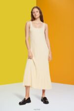 Esprit Pleated strap dress Women Sand Dresses P0D0X492