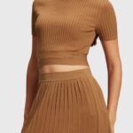 Esprit Pleated top Women Brown Sweaters P0D0X375