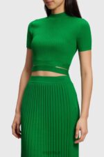 Esprit Pleated top Women Green Sweaters P0D0X377 - Image 2