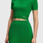 Esprit Pleated top Women Green Sweaters P0D0X377