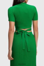 Esprit Pleated top Women Green Sweaters P0D0X377 - Image 3