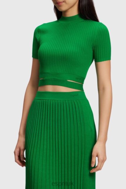 Esprit Pleated top Women Green Sweaters P0D0X377