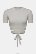 Esprit Pleated top Women Medium Grey Sweaters P0D0X469 - Image 5
