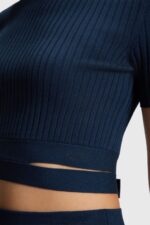 Esprit Pleated top Women Navy Sweaters P0D0X378 - Image 4