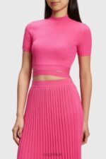 Esprit Pleated top Women Pink Fuchsia Sweaters P0D0X379