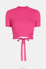 Esprit Pleated top Women Pink Fuchsia Sweaters P0D0X379 - Image 6